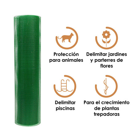 Malla de plástico verde oscuro 300g/m²