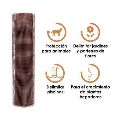 Malla de plástico marrón 300g/m²