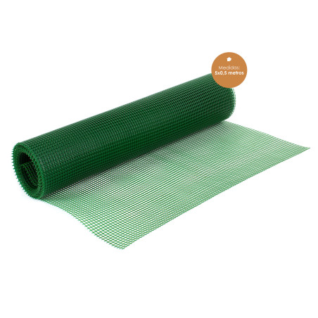 MALLA DE PLÁSTICO (5 X 5 MM) VERDE 300G/M²