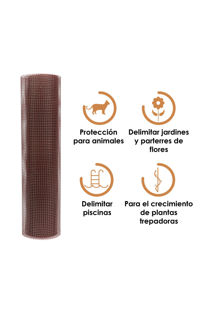 Malla de plástico (5 m) marrón 300g/m²