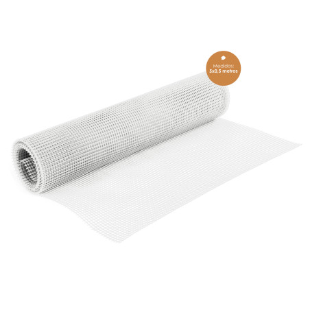 Malla de plástico (5 m) 10*10mm blanco 300g/m²