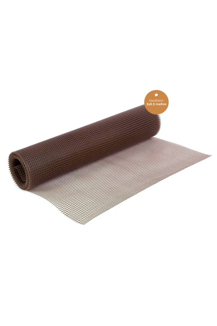 MALLA DE PLÁSTICO (5X5 MM) MARRÓN 300G/M²