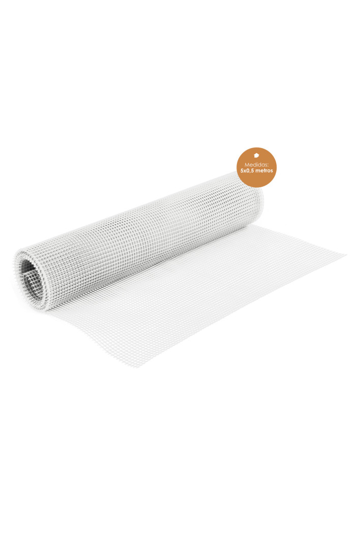 MALLA DE PLÁSTICO (5X5MM) BLANCO 300G/M²