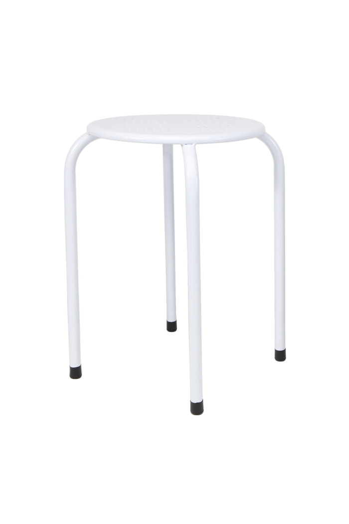 Taburete de metal - Blanco