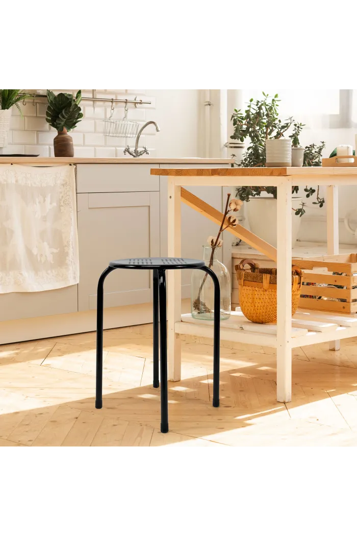 Taburete de metal - Negro