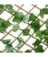 Celosía extensible de madera con hojas para jardín 200x100 cm