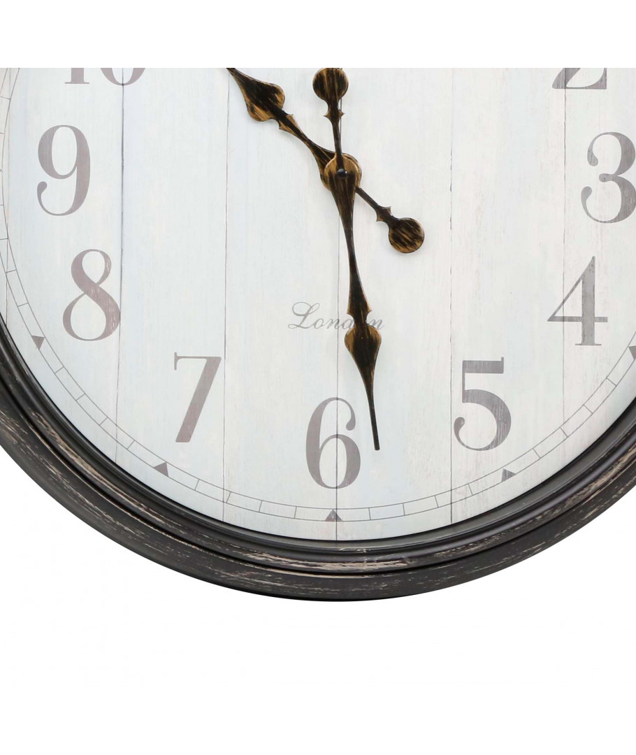 Reloj pared vintage Ø58 cm - Marco negro - THE SECRET HOME