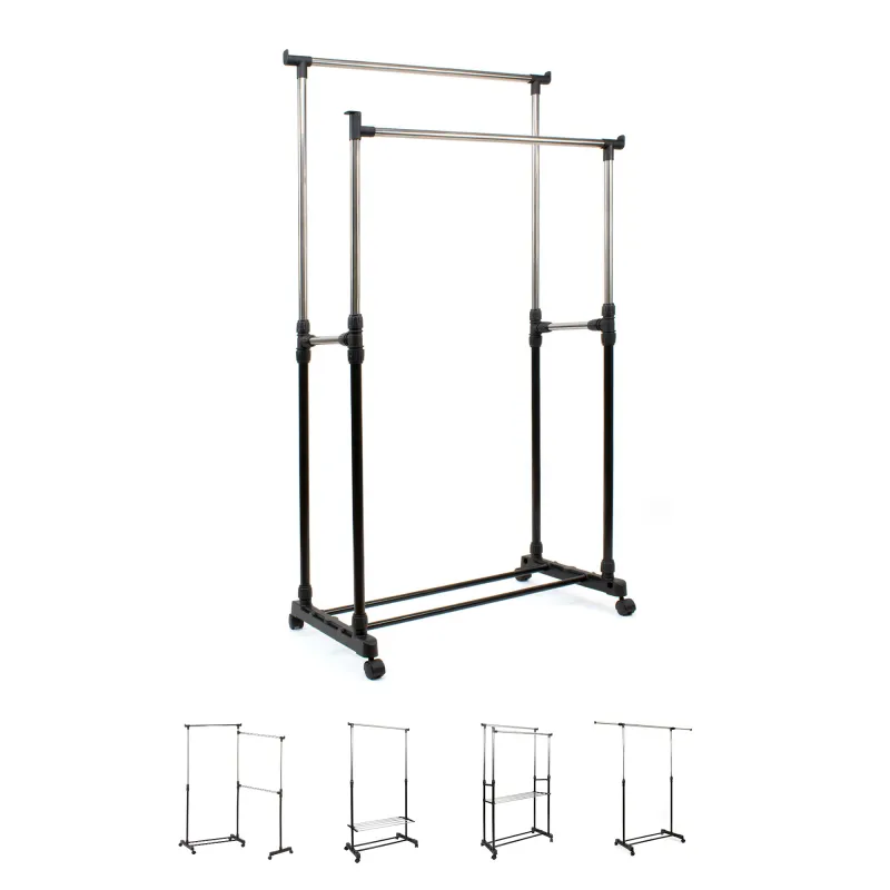 PERCHERO/BURRA DOBLE AJUSTABLE NEGRO