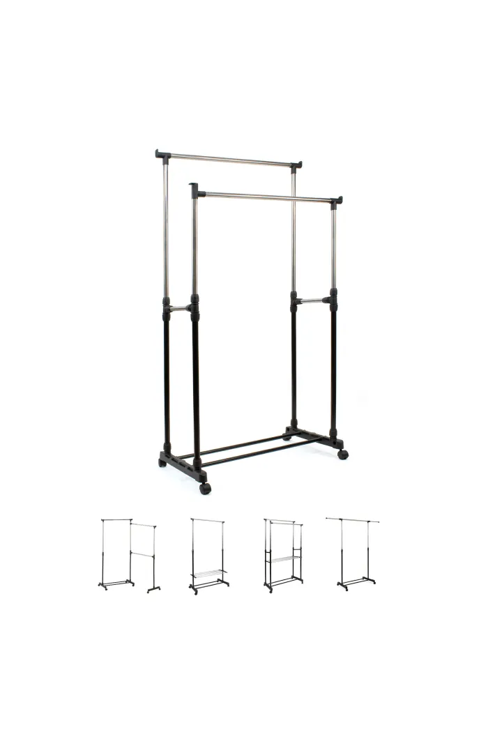 PERCHERO/BURRA DOBLE AJUSTABLE NEGRO