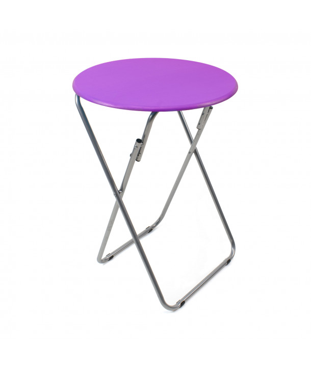 Mesa redonda plegable de madera - Violeta