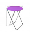 Mesa redonda plegable de madera - Violeta