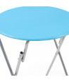 Mesa redonda plegable de madera - Azul