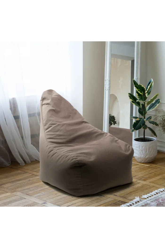 Puff pera con relleno - Marrón