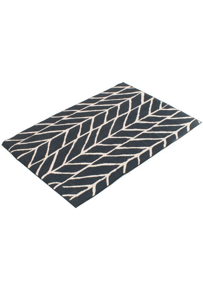 Alfombra negra microfibra (230x160 cm) shapes