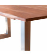 Mesa de comedor (180 x 90 cm) madera maciza y hierro