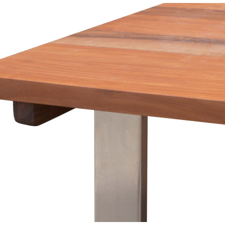 Mesa de comedor (200 x 100 cm) madera maciza y hierro