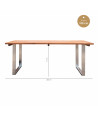 Mesa de comedor (200 x 100 cm) madera maciza y hierro