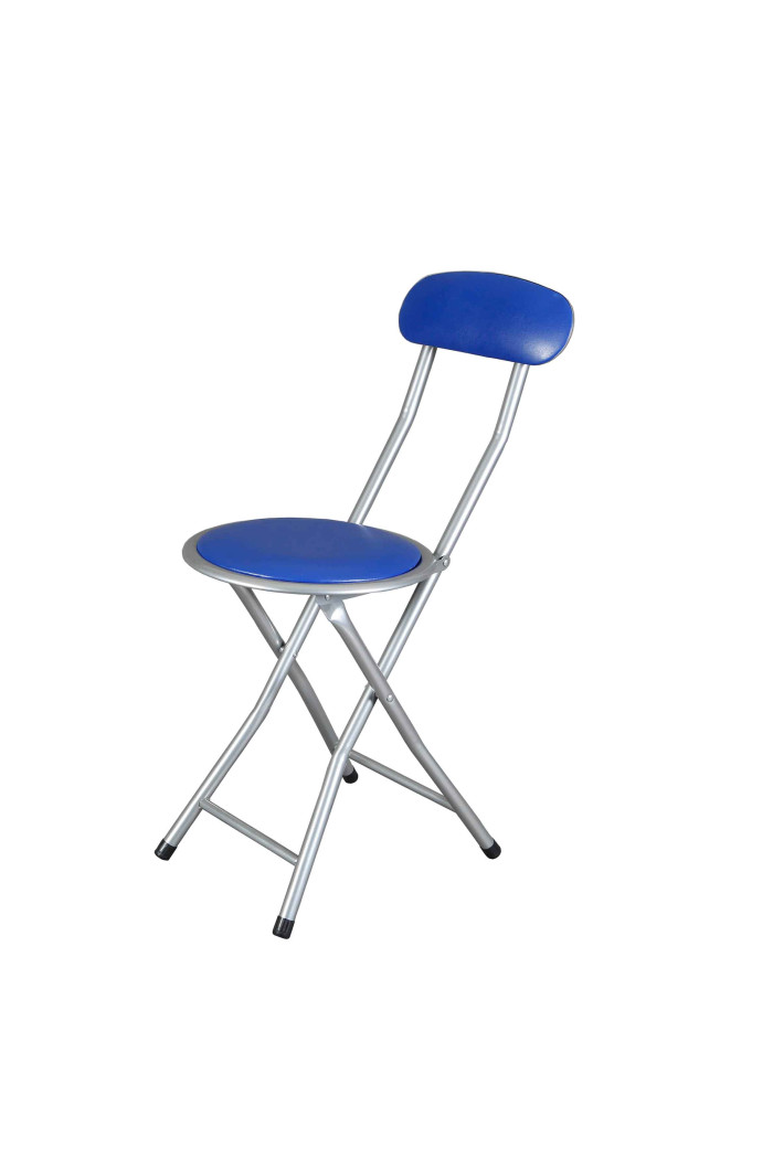 Silla plegable con respaldo azul