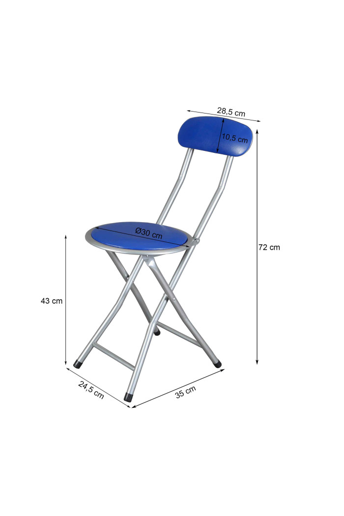 Silla plegable con respaldo azul