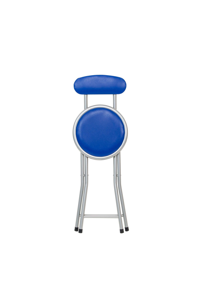 Silla plegable con respaldo azul