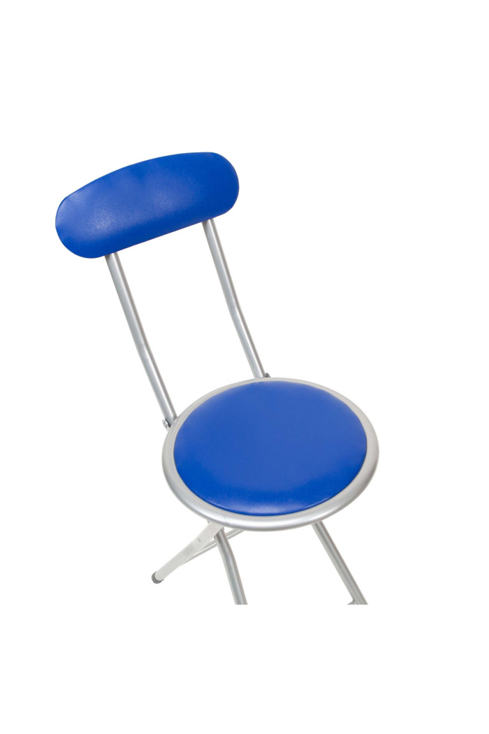 Silla plegable con respaldo azul