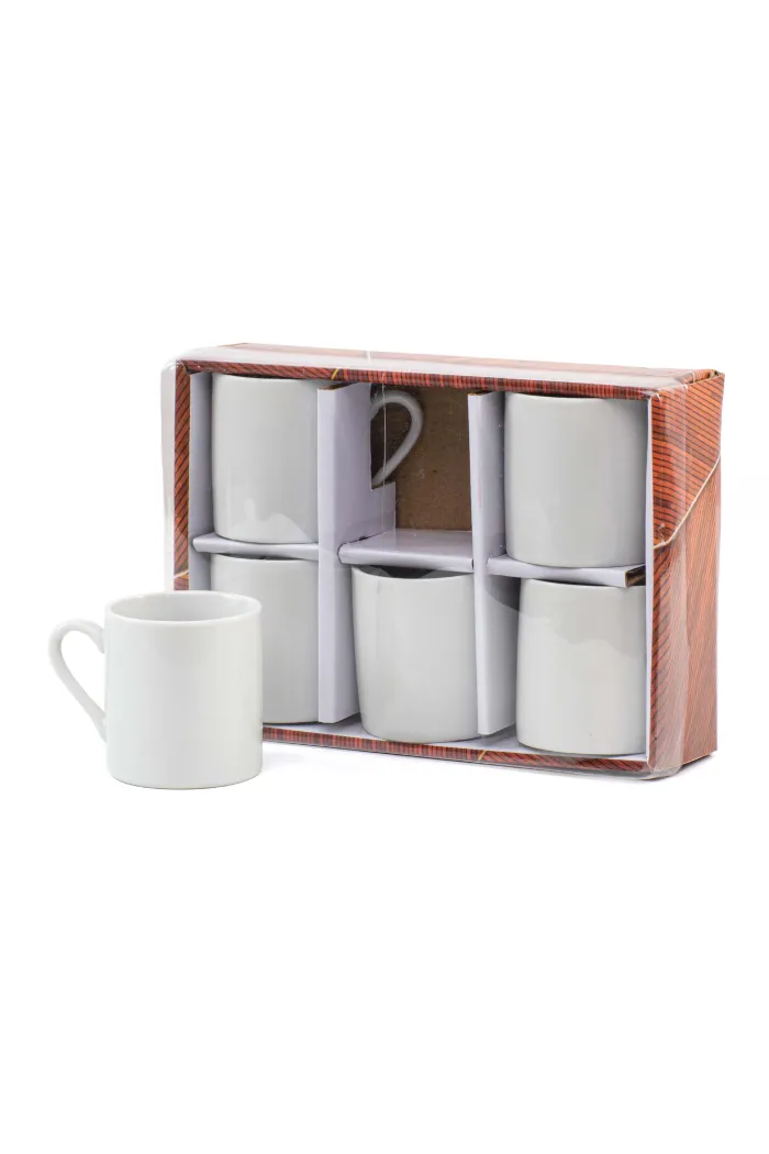 Set 6 tazas de café cerámica - Blanco