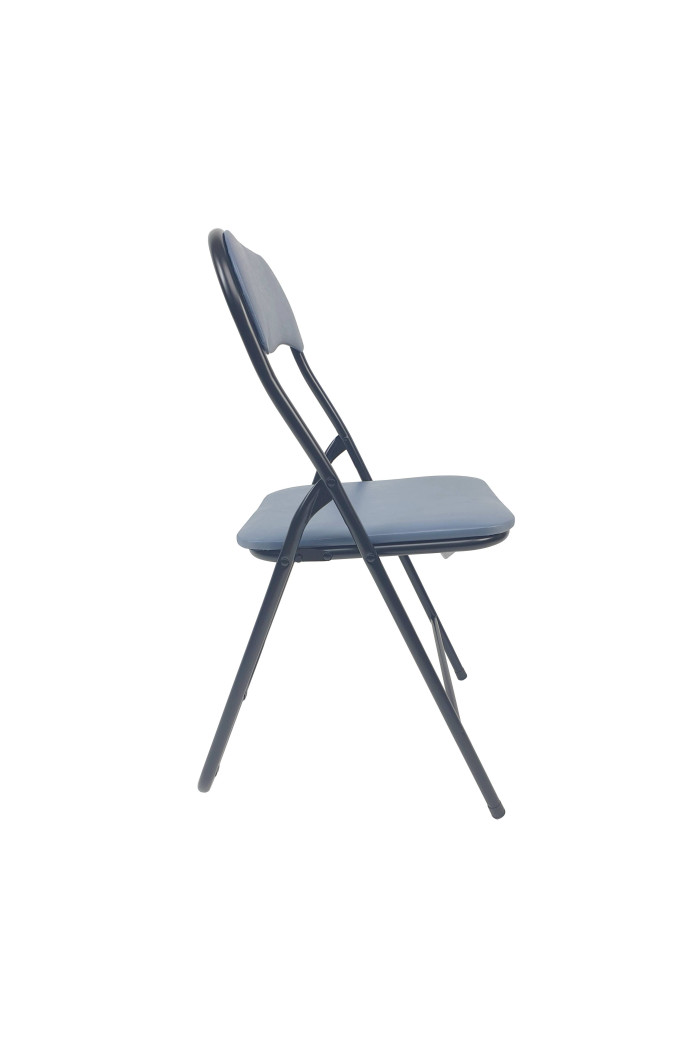 Silla plegable de metal y PVC - Negro/Gris