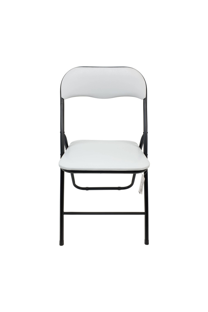 Silla plegable de metal y PVC - Negro/Blanco