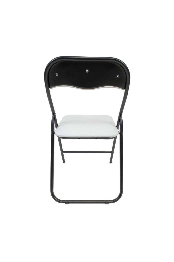 Silla plegable de metal y PVC - Negro/Blanco