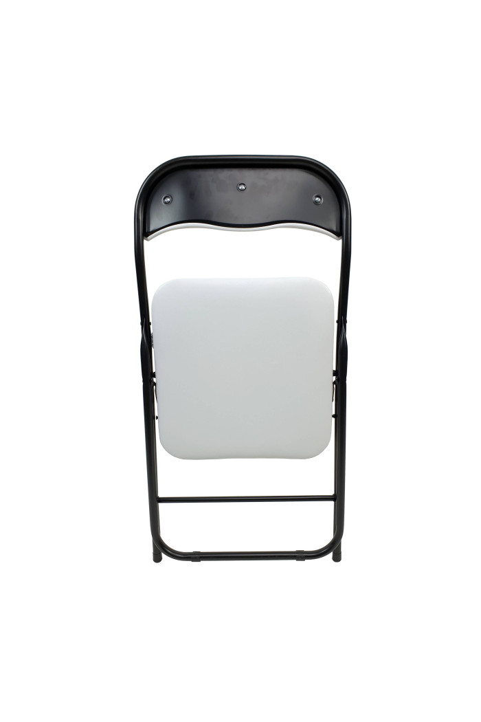 Silla plegable de metal y PVC - Negro/Blanco