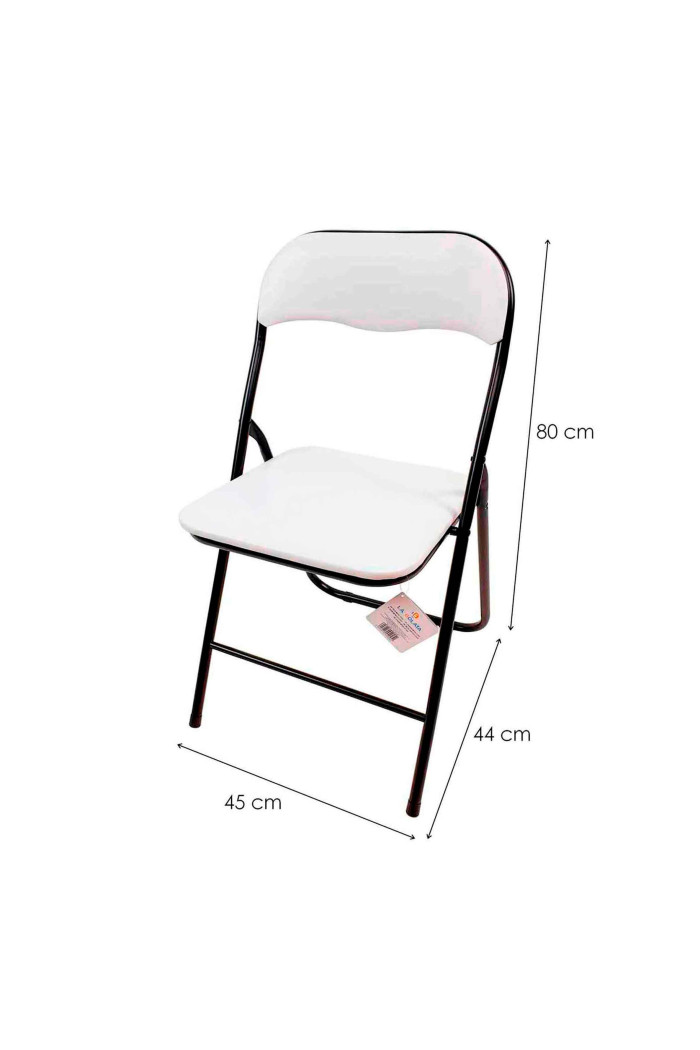 Silla plegable de metal y PVC - Negro/Blanco