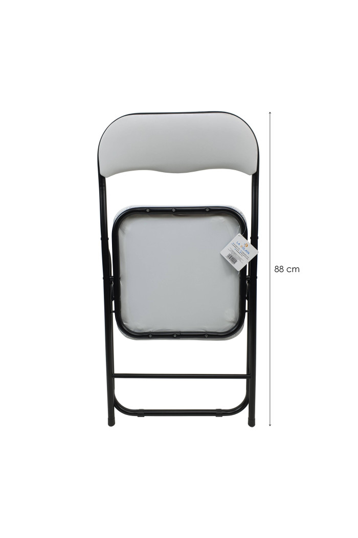 Silla plegable de metal y PVC - Negro/Blanco