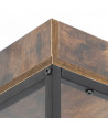 Mesa auxiliar de metal y madera - 40x40 cm