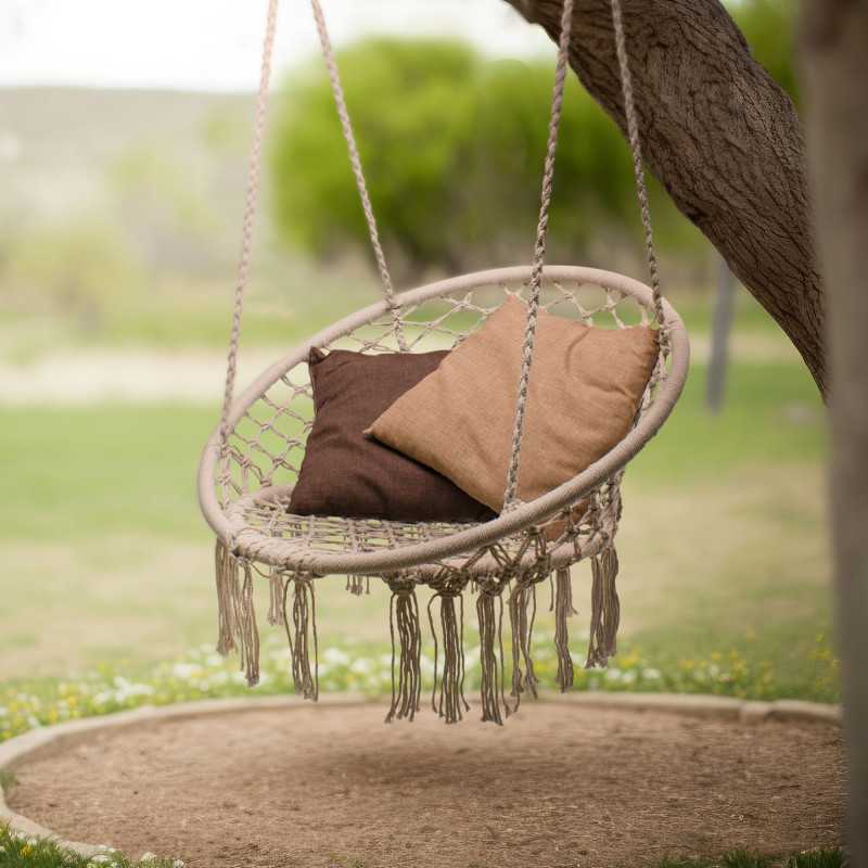 Asiento colgante en cuerda de algodón - Natural
