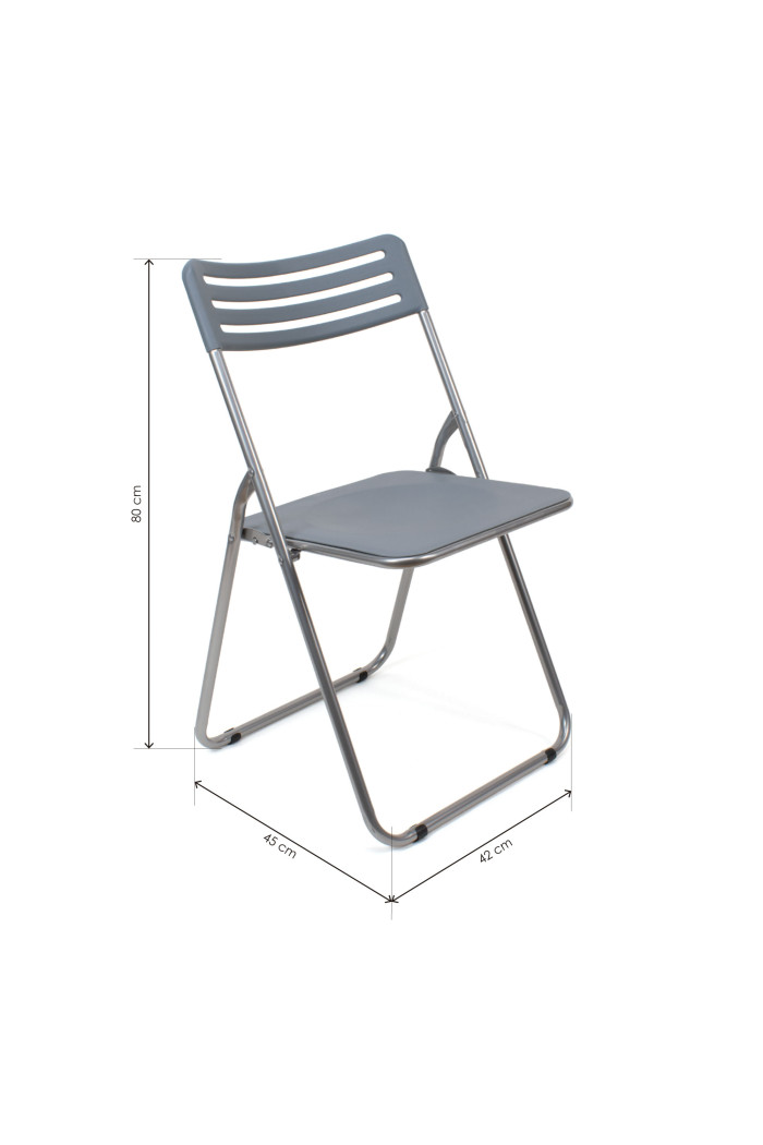 Silla plegable de metal y PVC - Gris