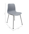 SILLA LONDON PP-METAL GRIS 44,5X54X80