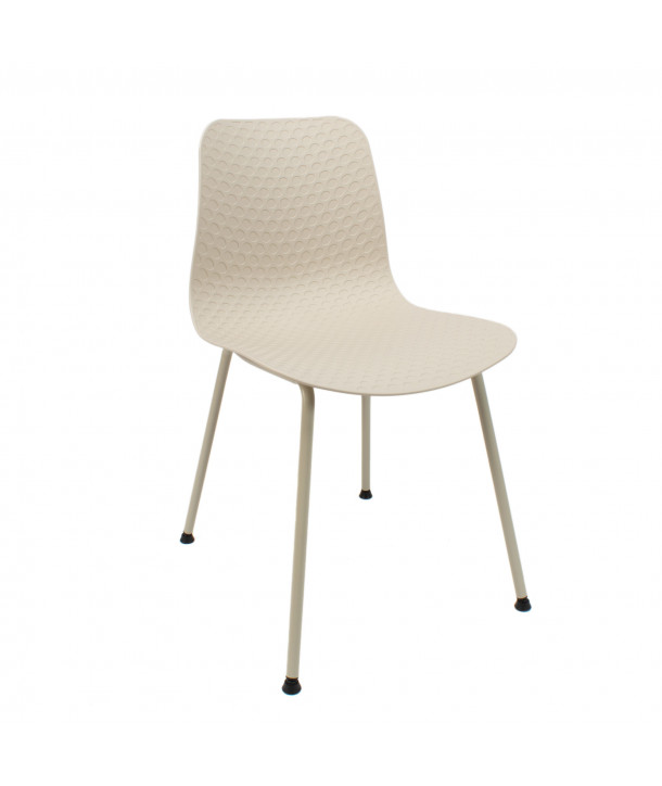 SILLA LONDON PP-METAL CREMA 44,5X54X80