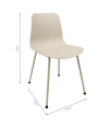 SILLA LONDON PP-METAL CREMA 44,5X54X80