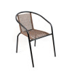 SILLA METAL HILOS POLIETILENO MARRON  54X63X75