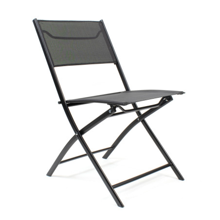 Silla plegable de lona y metal - Negro