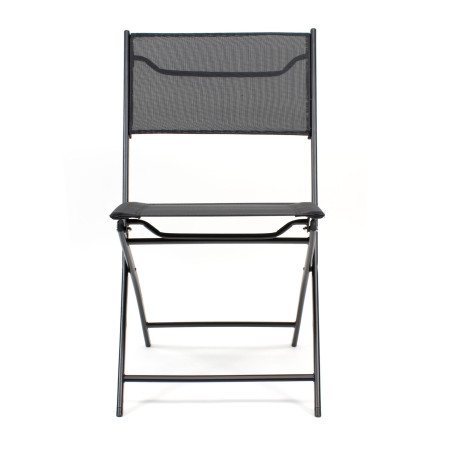 Silla plegable de lona y metal - Negro