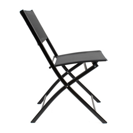 Silla plegable de lona y metal - Negro