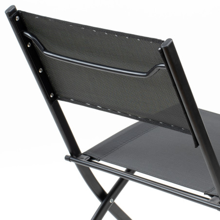 Silla plegable de lona y metal - Negro