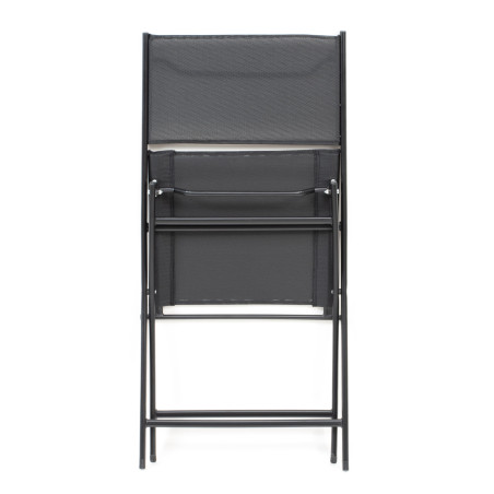 Silla plegable de lona y metal - Negro