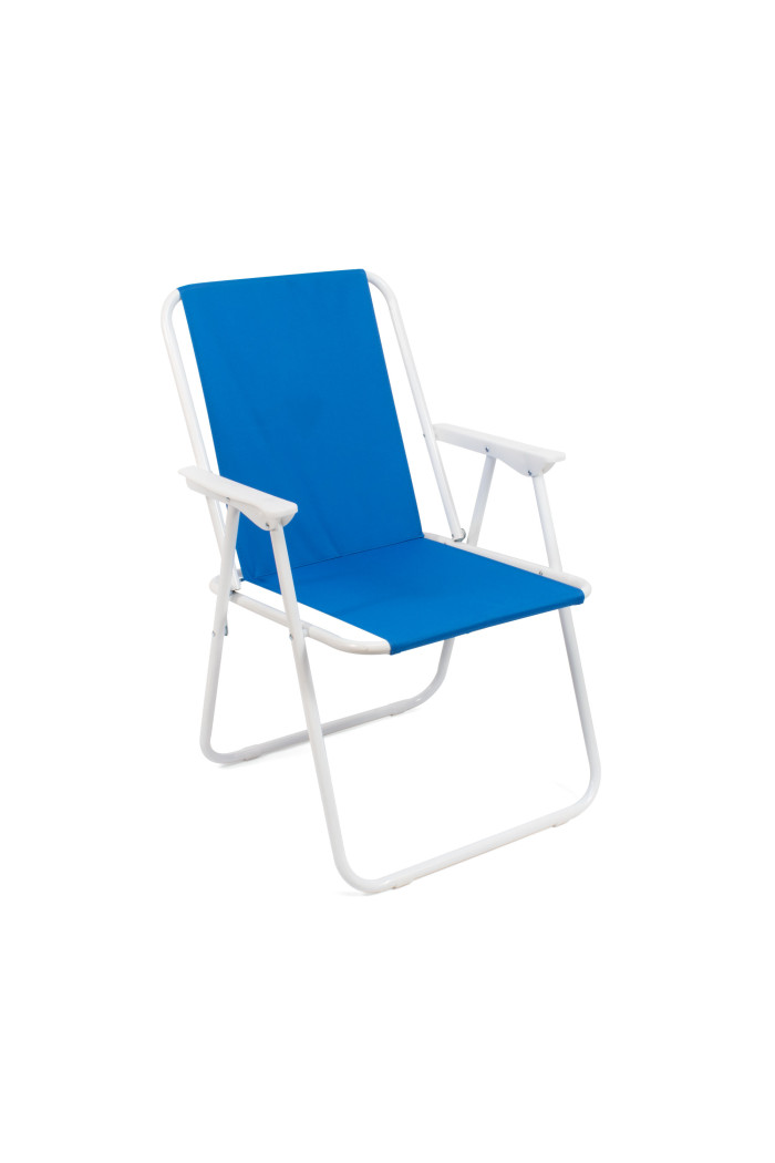 Silla de metal plegable azul oscuro