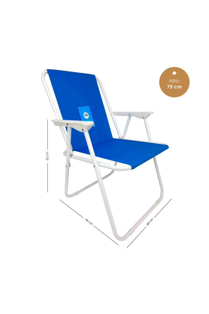 Silla de metal plegable azul oscuro