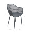 SILLA PP-METAL GRIS 58 x 52 x 86