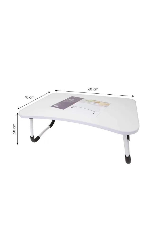 Bandeja Plegable de Madera para Cama - Blanco