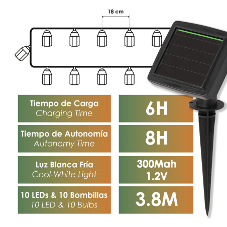 GUIRNALDA LUZ SOLAR PP S/10 2m