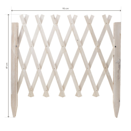 Celosía extensible de madera para jardín 95x49 cm - Blanco